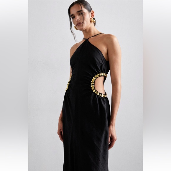 CULT GAIA SILVIA DRESS Black/Gold - Picture 4 of 15